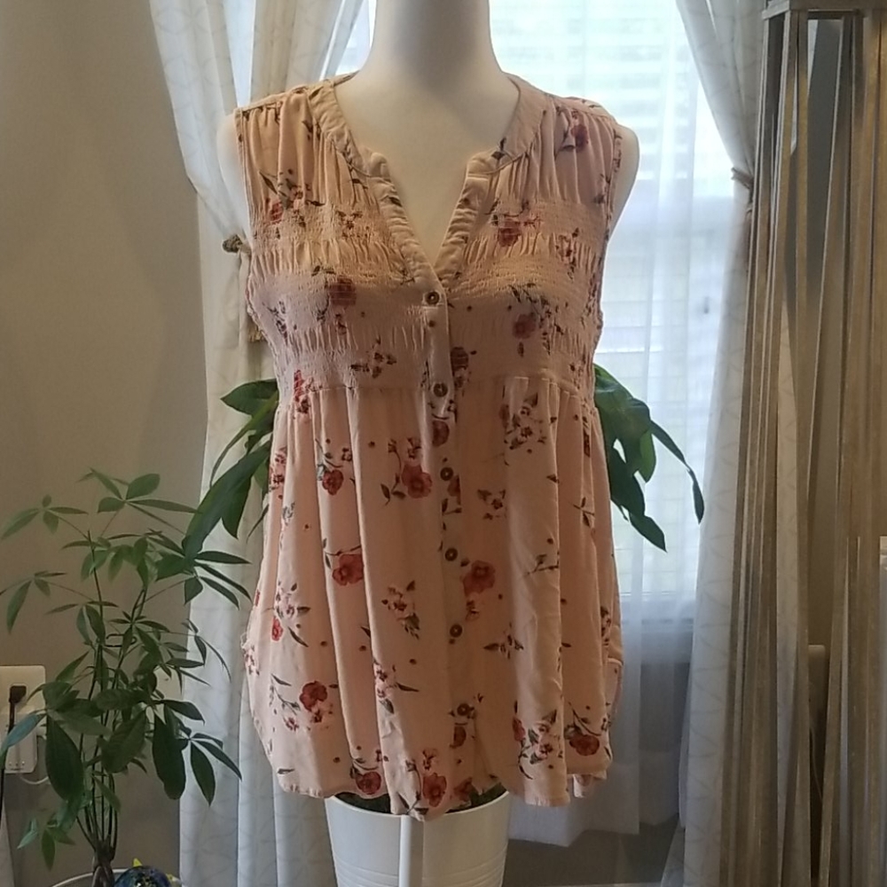 Floral Button-Up Tank Top